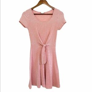 Caution to the Wind Peach & White Stripe Tie Dress